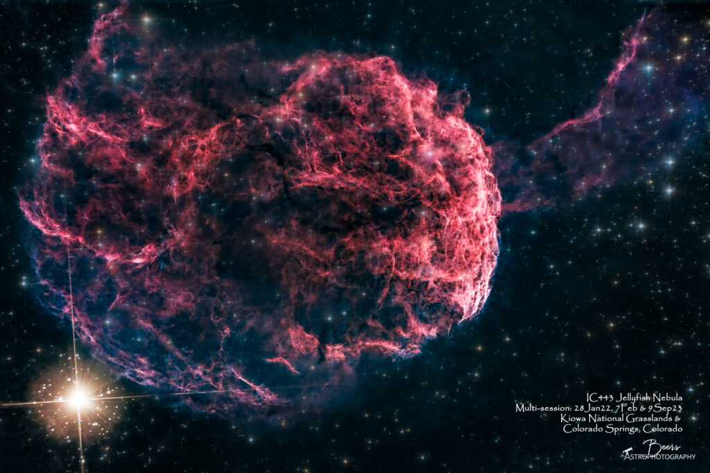 IC443 jellyfish nebula multi-session image