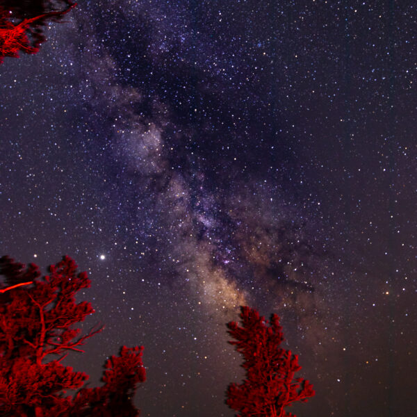 Milky Way over the Spanish Peaks with careless headlamps; 21 August 2020