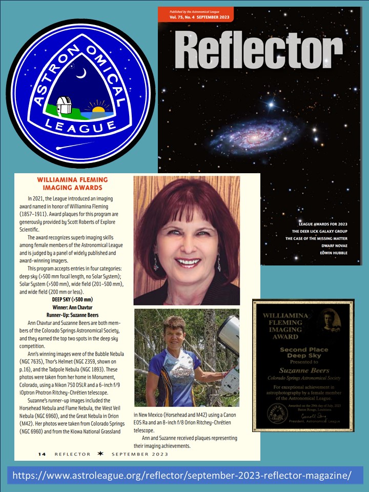 astronomical league williamina fleming award 2023